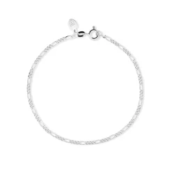 Outlet Hvitt gull armbånd Figaro Armbånd