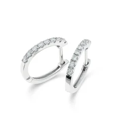 Discount Hvitt gull creoler 0,19 ct W/SI Ørepynt