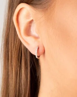 Discount Hvitt gull creoler 0,19 ct W/SI Ørepynt