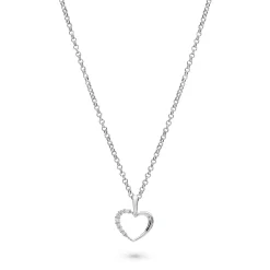 Best Hvitt gull diamanthjerte 0,05 ct Halssmykker