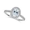 Hot Hvitt gull ring med akvamarin og diamanter Ringer
