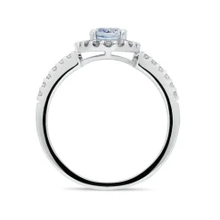 Hot Hvitt gull ring med akvamarin og diamanter Ringer