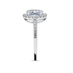 Hot Hvitt gull ring med akvamarin og diamanter Ringer