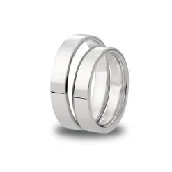 Discount Hvitt gulls giftering 4 mm Promise flat profil Ringer
