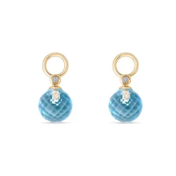 Discount Joy charms i gult gull med topas og diamanter Ørepynt