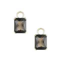 Discount Joy charms i gult gull med røkkvarts 5,16 ct Ørepynt
