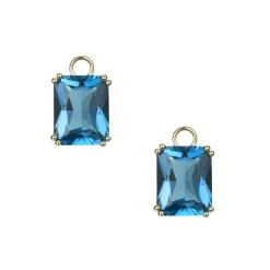 Clearance Joy charms i gult gull med London Blå topas 6,93 ct Ørepynt