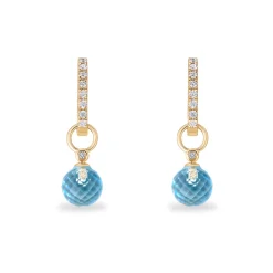 Discount Joy charms i gult gull med topas og diamanter Ørepynt