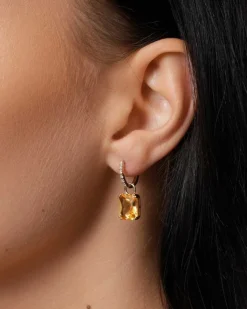 New Joy charms i gult gull med citrin 5,00 ct Ørepynt