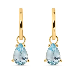 Discount Joy charms i gult gull med blå topas 3,30 ct Ørepynt