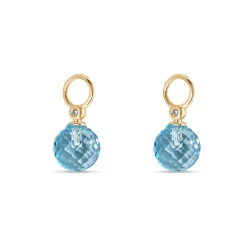 Discount Joy charms i gult gull med topas og diamanter Ørepynt
