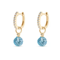 Discount Joy charms i gult gull med topas og diamanter Ørepynt