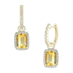 Hot Joy charms med citrin og diamant Ørepynt