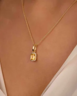 Hot Joy charms med citrin og diamant Ørepynt