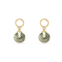 Best Joy charms med grønn ametyst og diamant Ørepynt