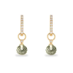Best Joy charms med grønn ametyst og diamant Ørepynt