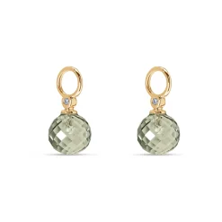 Best Joy charms med grønn ametyst og diamant Ørepynt