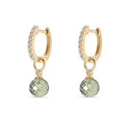 Best Joy charms med grønn ametyst og diamant Ørepynt