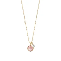 Outlet Prime forgylt anheng rosa Halssmykker
