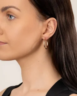 Fashion Kantet gull øreringer 27 mm Ørepynt