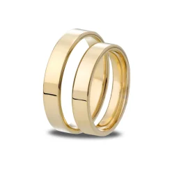 Fashion Klassisk giftering Promise 4 mm gult gull Ringer