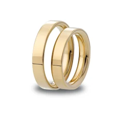 Discount Komfortabel gult gull giftering med buet innside 3,5 mm Ringer