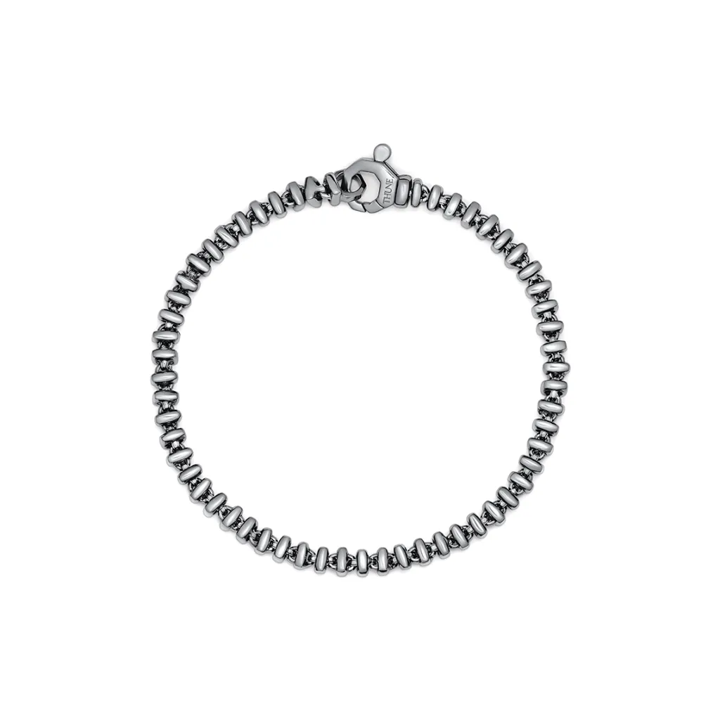 Sale Leddet sølvarmbånd i sort rhodium Til Menn | Armbånd