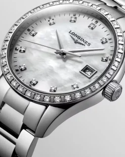 Online Conquest Classic med diamanter hvit perlemor 34 mm Til Henne