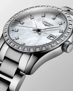 Clearance Conquest Classic med diamanter hvit perlemor 29 mm Klokker Med Diamanter | Til Henne