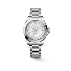 Online Conquest diamanter 0,035 ct hvit perlemor 34 mm Klokker Med Diamanter | Til Henne
