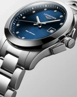 New Conquest med diamanter 0,036 ct blå 29 mm Klokker Med Diamanter | Til Henne