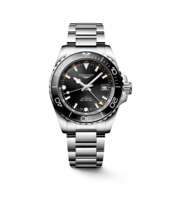 New HydroConquest GMT Sort 41 mm Dykkerklokker | Til Han
