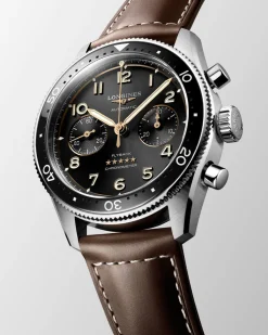 New Spirit Flyback skinnrem sort skive 42 mm Til Han