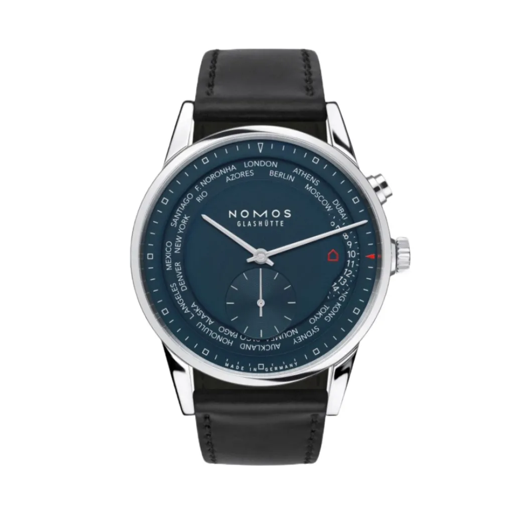 Best NOMOS Glashütte Zürich World Time Midnight Blue 39,9 mm Til Han