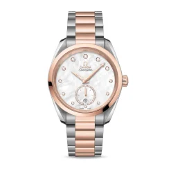 Hot Seamaster Aqua Terra 150 m stål og rosègull 38 mm Klokker Med Diamanter | Til Henne