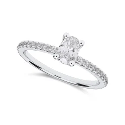 New Ovalslipt diamantring i hvitt gull 0,68 ct Ringer