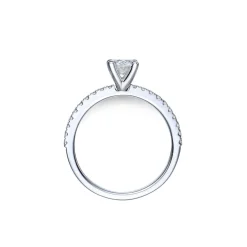 Discount Ovalslipt diamantring i hvitt gull 0,88ct Ringer