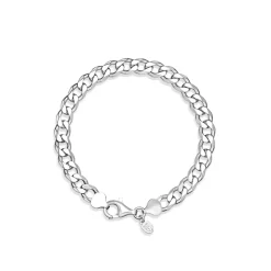 Outlet Panserarmbånd i rhodinert sølv 21 cm Til Menn | Armbånd