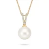 New Perleanheng i gult gull med diamanter 0,08 ct Halssmykker