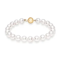 Fashion Perlearmbånd Akoya gult gull lås (flere bredder) Armbånd