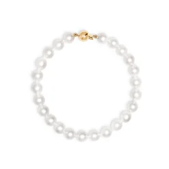 Fashion Perlearmbånd Akoya gult gull lås (flere bredder) Armbånd