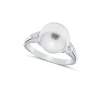 New Perlering i 18 karat hvitt gull med diamanter 0,17 ct Ringer