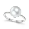 Discount Perlering i hvitt gull med diamanter 0,10 ct Ringer
