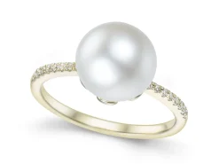 Online Perlering med diamanter på 0,10 ct Ringer