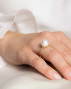 Online Perlering med diamanter på 0,10 ct Ringer