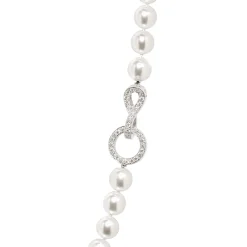 Discount Perlesmykke i hvitt gull med diamantdetaljer 0,38 ct Halssmykker