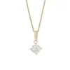 Sale Princess cut 0,36 ct diamantanheng gult gull Halssmykker