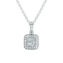 New Princess cut diamantanheng 0,40 ct Halssmykker