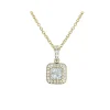Outlet Princess cut diamantanheng 0,40 ct gult gull Halssmykker