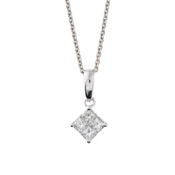 Online Princess cut diamantanheng 0,36ct Halssmykker